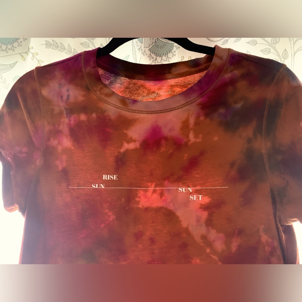 Sun-rise/Sun-set upcycled, hand tie dyed Universal Threads tshirt.